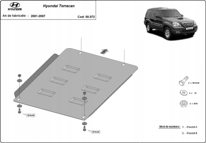 KIT PROTECTIONS MOTEUR PARE-CHOCS RADIATEURS BOÎTE DE VITESSES HYUNDAI TERRAC