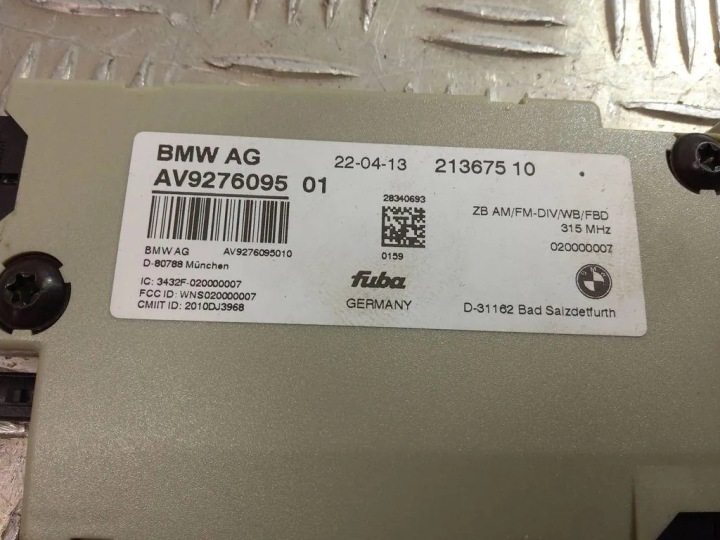 AMPLIFICATEUR D'ANTENNE BMW 5 (F10) 9276095 2.0L GASOLINE 2013