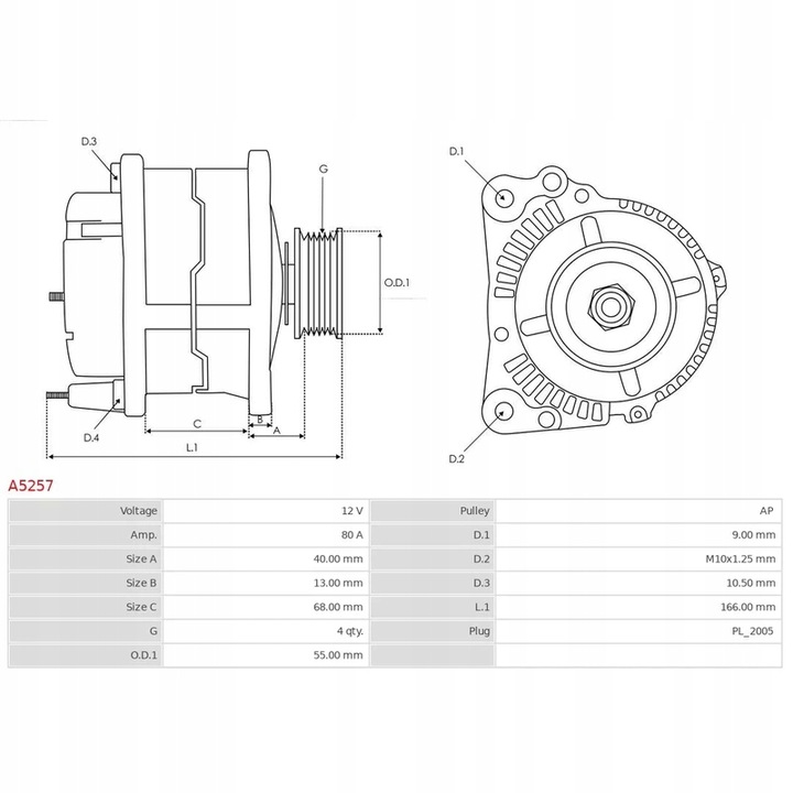 ALTERNADOR AS-PL A5257 