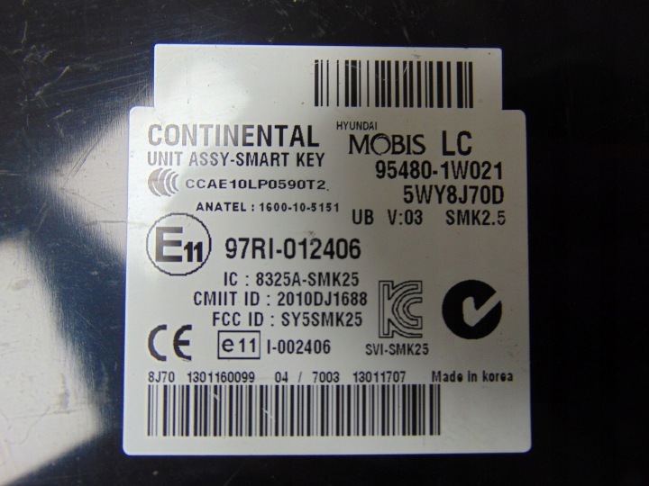MODULE CONTRÔLEUR SMART KEY KIA RIO III 95480-1W021