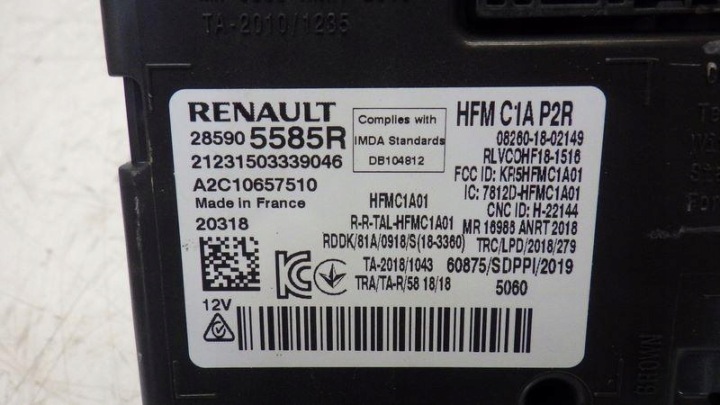 MODULE CONTRÔLEUR LECTEUR DE CARTE CARTES RENAULT CLIO V 285905585R A2C10657510