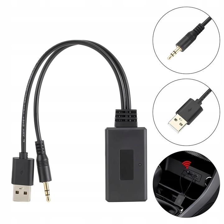 ADAPTADOR BLUETOOTH RADIO AUX IN MINI JACK 3,5 USB 