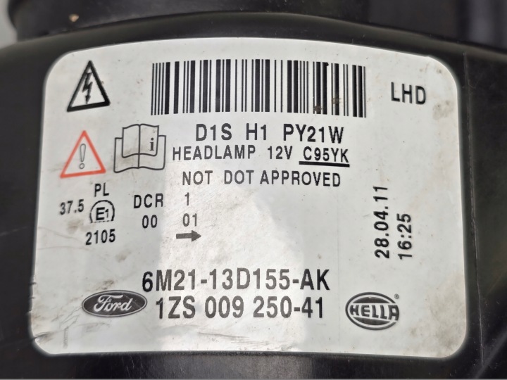 FORD S-MAX MK1 XÉNON PROJECTEUR GAUCHE PHARE AVANT GAUCHE 6M21-13D155-AK