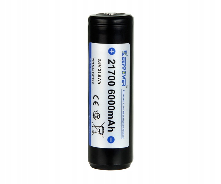 Secured battery keeppower icr21700-600pcm-r 6000mah li-ion 3,7v