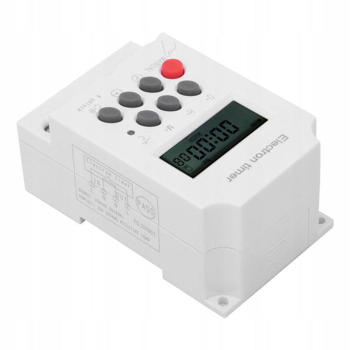 PROGRAMMEUR CZASOWY COMMUTATEUR INTERRUPTEUR MINUTERIE LCD 220VAC 30A