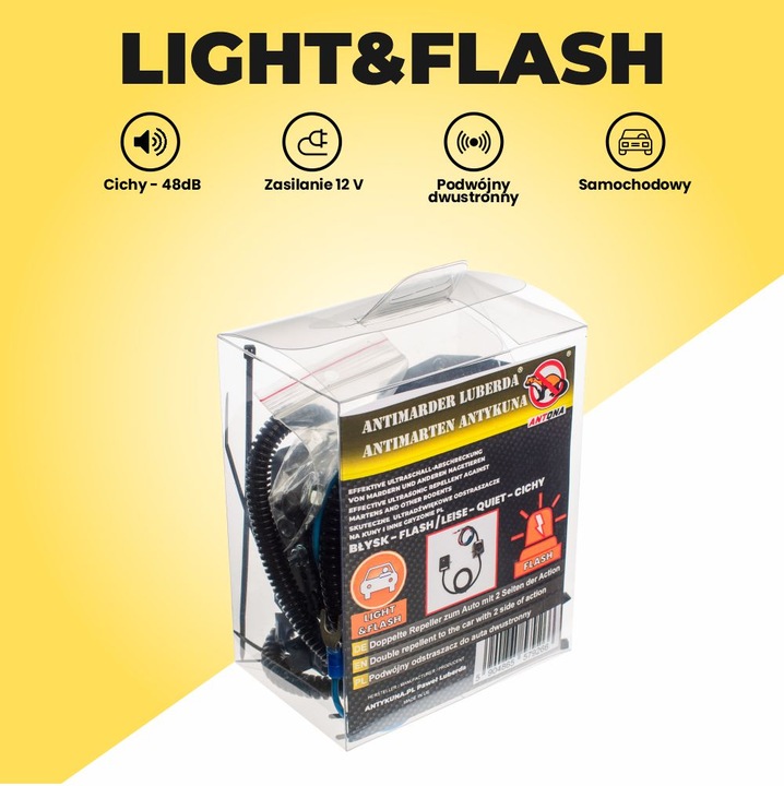 OODSTRASZACZ LIGHT&FLASH PARA BUSOW I SUV DZIALA AL 2 STRONY UNIDAD DE ALIMENTACIÓN 12V 