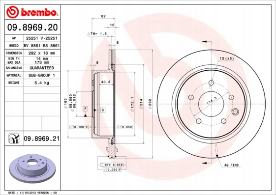 DISCOS ZAPATAS PARTE TRASERA BREMBO NISSAN QASHQAI 