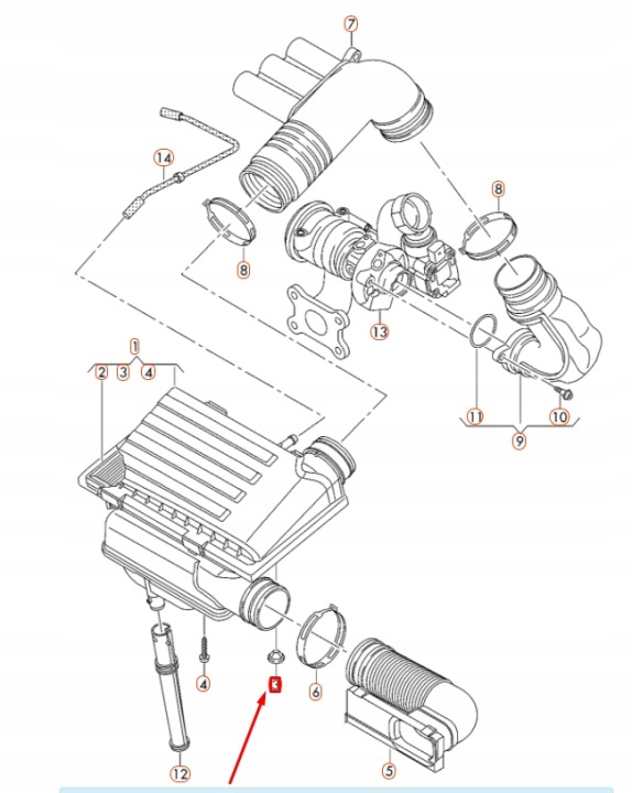 AUDI A1 ISOLANT FILTRE AIR 07C133588P ORIGINALE