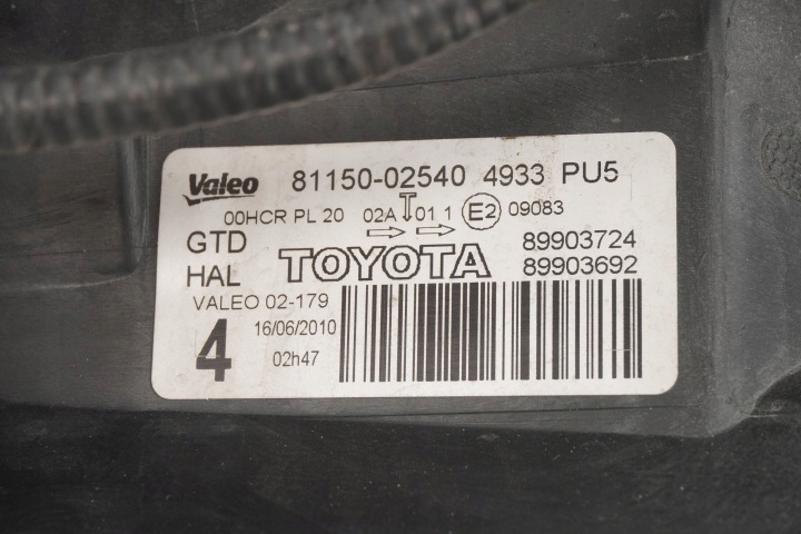 PHARE AVANT GAUCHE TOYOTA AURIS I LIFT 81150-02540