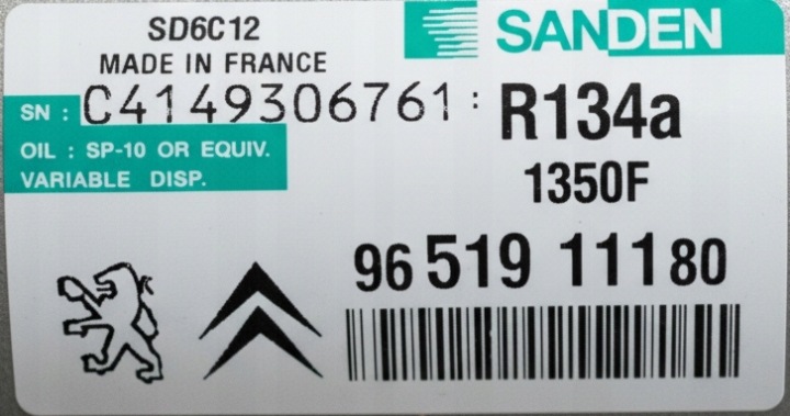 COMPRESSEUR DE CLIMATISATION PEUGEOT 307 CC CITROEN C4 2.0 HDI 9651911180 GWR!!