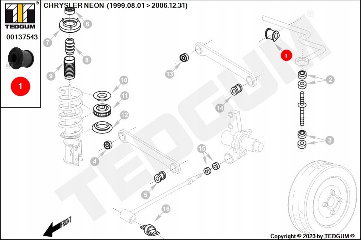 TEDGUM 00137543 BOLSA ESTABILIZADOR CHRYSLER 