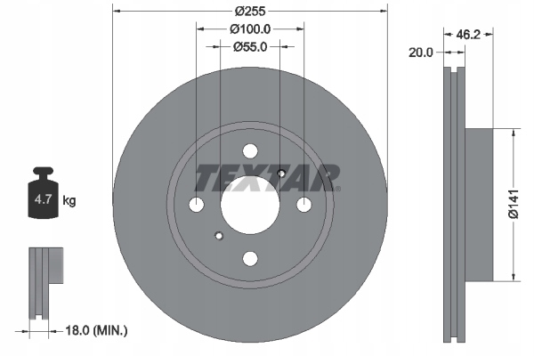 TEXTAR 92199900 DISCO DE FRENADO 