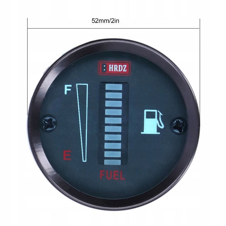 52MM 12V INDICATEUR COMPTEUR MESURE CARBURANTS LED