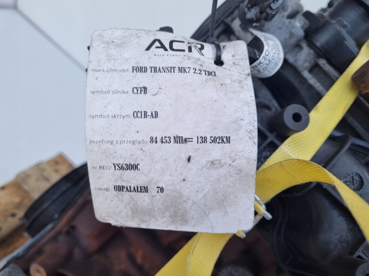 MOTEUR KIT FORD TRANSIT VII MK7 2.2 TDCI 125KM UDOKUMENTOWANE 138TYS CYFB