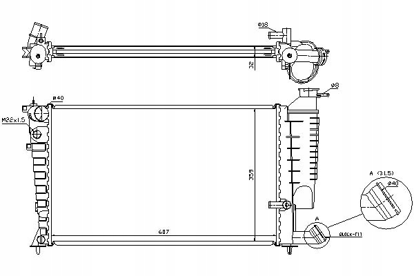 RADIATEUR MOTEUR SYSTÈME REFROIDISSEMENT MOTEUR [NISS