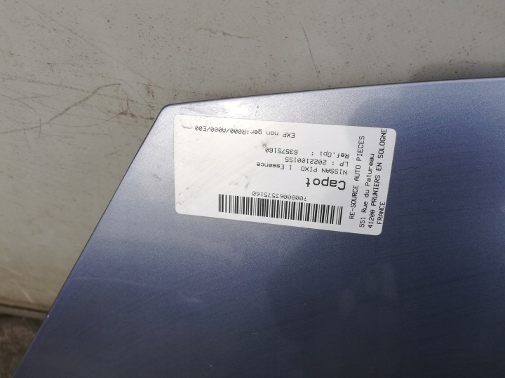 CAPOT COUVERCLE MOTEUR NISSAN PIXO 05-