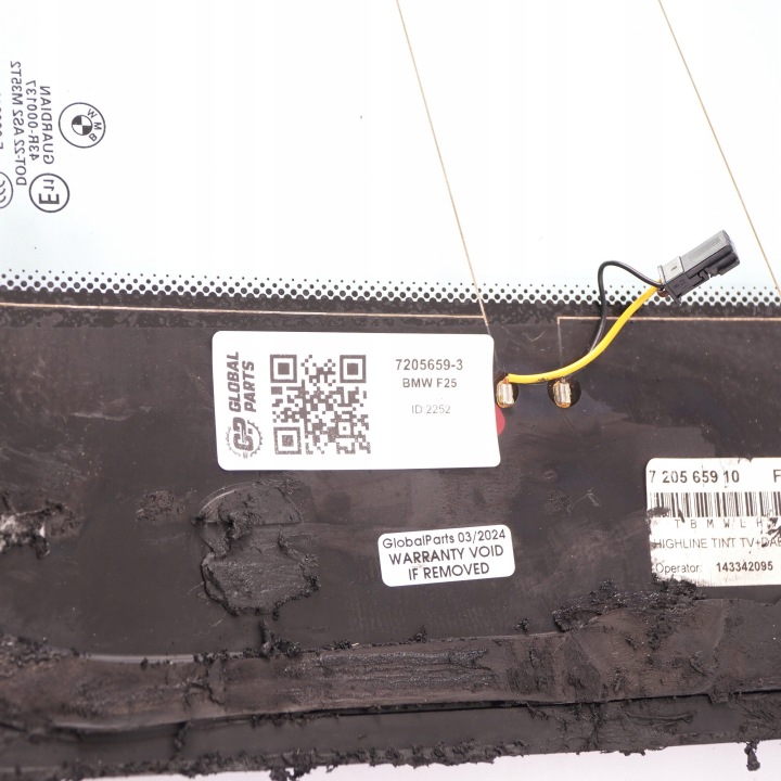 BMW X3 F25 GLACE LATÉRALE GAUCHE ARRIÈRE 7205659