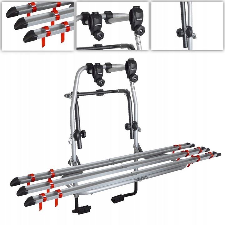 MALETERO BICICLETAS AL TAPA DE MALETERO PLEGADIZO SOPORTE AL 3 BICICLETAS PARA SEAT ALTEA 04-09 