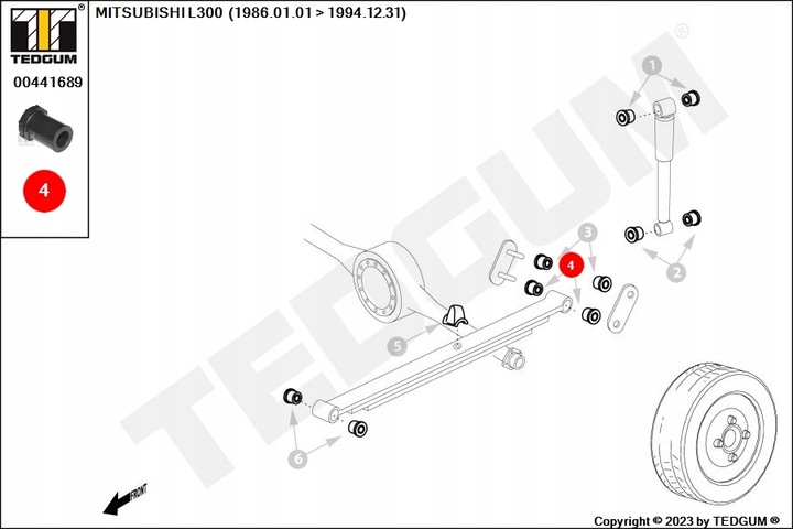 TEDGUM 00441689 BUSHING SPRINGS MITSUBISHI 