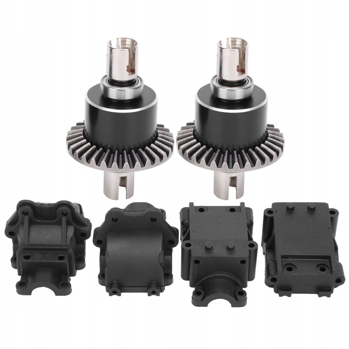 KIT 4 PLASTIKOWYCH SKRZYN VITESSE I 2 METALOWYCH MECHANIZMOW ROZNICOWYCH VERS VOITURES WLTOYS 144001 RC