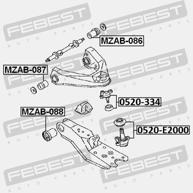 MANCHON BRAS DE SUSPENSION GORNEGO AVANT FEBEST MZAB-087