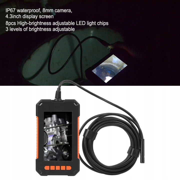 P40 8 MM ENDOSCOPE 1920 X 1080P IP67 ÉTANCHE 4,3 ÉTRIERS COLORÉ 1Y