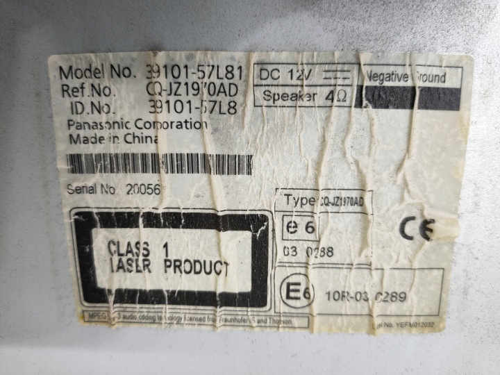 SUZUKI KIZASHI 09-14 D'USINE RADIO CD 39101-57L81 OE