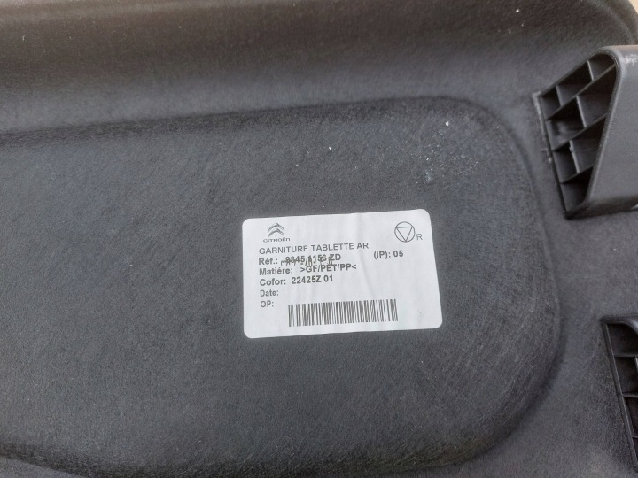 ÉTAGÈRE COUVERCLES DE COFFRE ARRIÈRE PEUGEOT TRAVELLER 98451156ZD