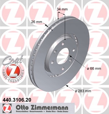 DISCOS ZAPATAS PARTE DELANTERA ZIMMERMANN DS DS 3 DESCAPOTABLE 