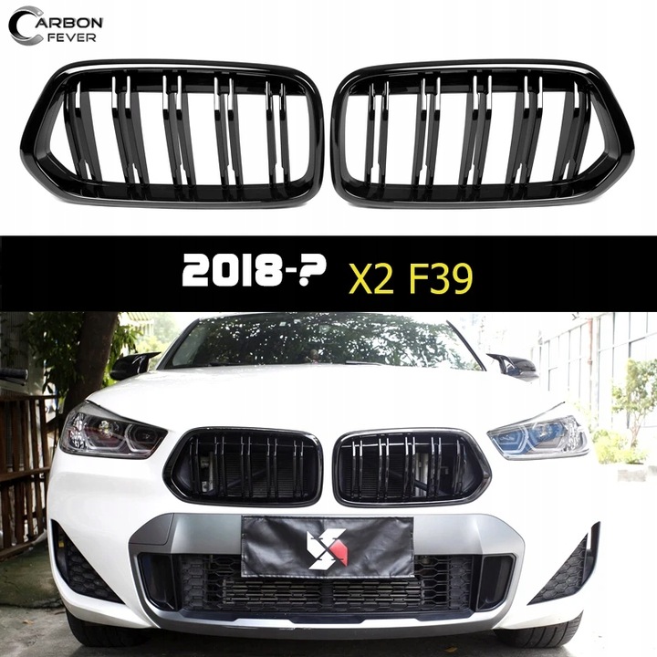 KRADA NERKOWA PARA BMW 2 PIEZAS F39 SUV SPORTS RACING REJILLA DE RADIADOR GLOSS BLACK ABS AKCESOR 