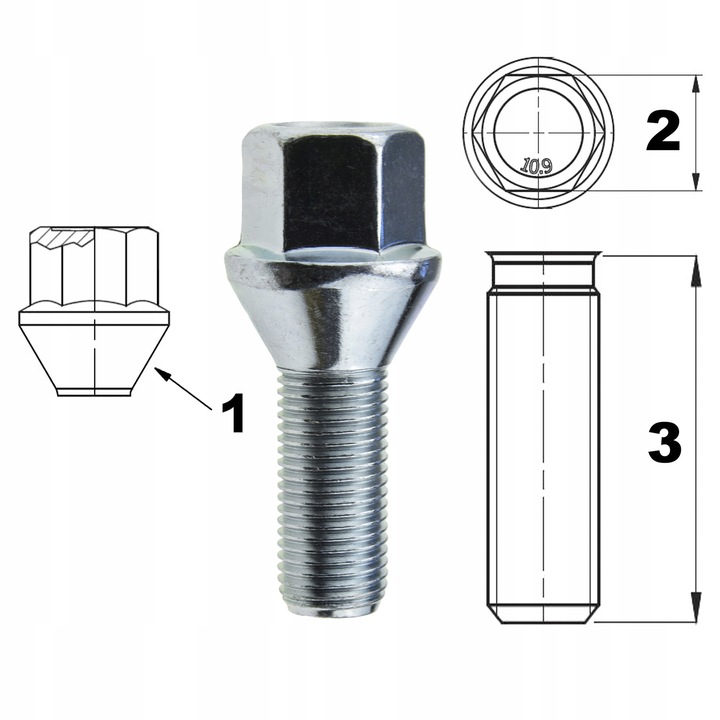 TORNILLOS ESPÁRRAGOS RUEDAS BMW E36 E39 E46 E60 E61 E87 E84 M12X1,5 26MM AL LLAVES 17 