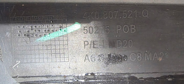 PARE-CHOCS DOUBLURE ARRIÈRE ARRIÈRE AUDI A6 C8 4K LIFT S-LINE