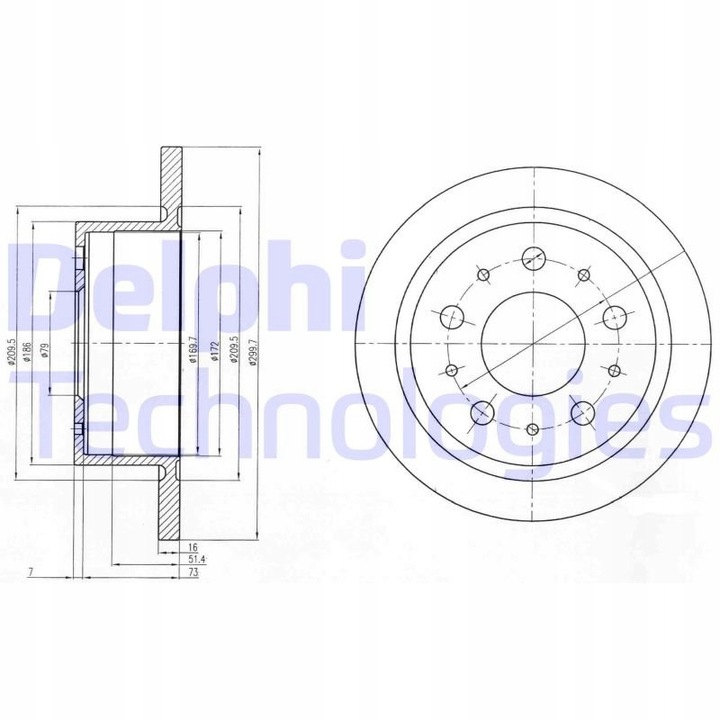 DISCO HAM.FIAT DUCATO 06- PARTE TRASERA DELPHI BG4062 DISCO DE FRENADO 