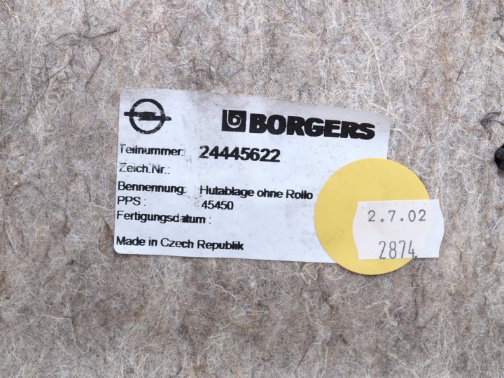OPEL VECTRA C BERLINE ÉTAGÈRE COUVERCLES DE COFFRE 24445622