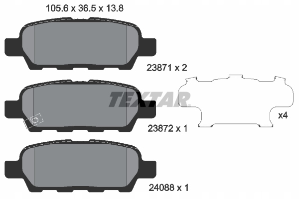 KLOCEK DE FRENADO KIT PARTE TRASERA INFINITI FX, G, M35, M45 