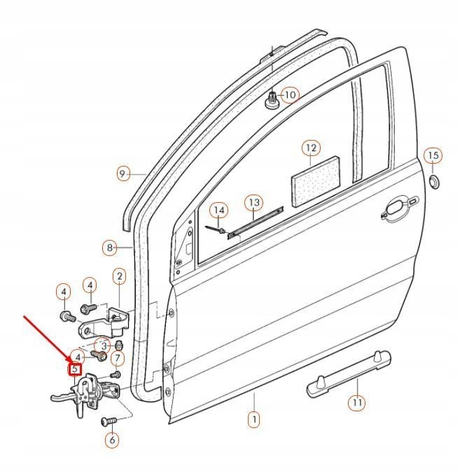 VW FOX BERLINE COMPACTE LOQUET PORTES AVANT 5Z3837249