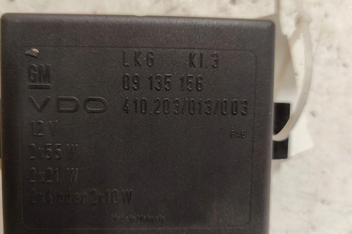 MODULE DE COMMANDE D'ÉCLAIRAGE OPEL ZAFIRA A (F75_) 09165156 2.0L DIESEL 74KW 2004
