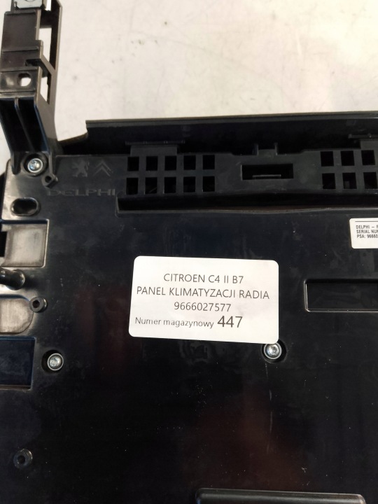 CITROEN C4 II B7 PANNEAU CLIMATISATION RADIO 9666027577