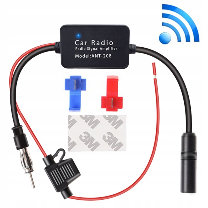 AMPLIFICATEUR D'ANTENNE SYGNALU RADIOWEGO AM FM RADIO 12V 25DB 80-108 MHZ