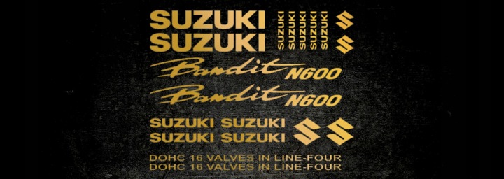 SUZUKI BANDIT N600 AUTOCOLLANTS ZLOTO, ARGENT CUIVRE
