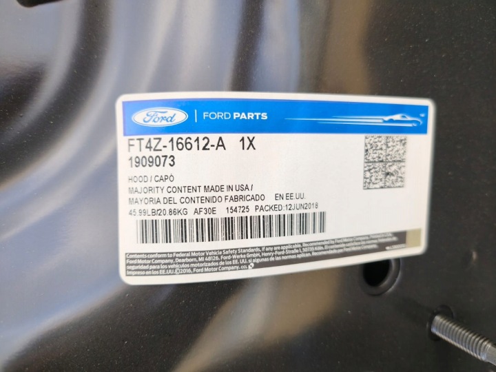 FORD EDGE 2016-18R. CAPOT AVANT NEUF ORIGINAL FT4B-R16612-AH