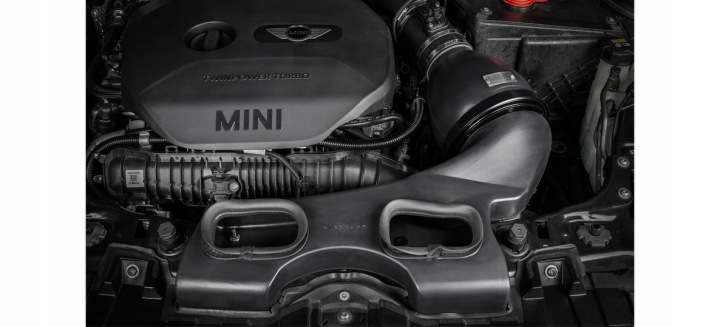 CONDUIT D'AIR EVENTURI MINI COOPER AVEC JCW PLASTIQUE AVEC CONDUCTEUR SUR CAPOT CARBONE