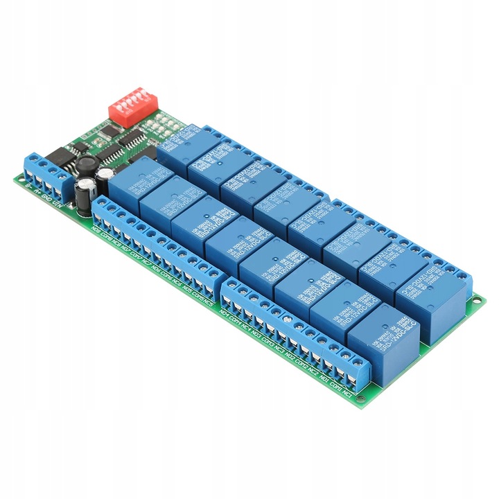 DC 12V 16-KANALOWY MÓDULO PRZEKAZNIKA MODBUS RTU 