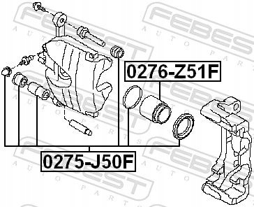 JUEGO DE REPARACIÓN SOPORTE FRENOS PARTE DELANTERA 0275-J50F 