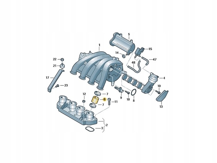 CONECTOR BLOQUE SILENCIOSO GOMA DE COLECTOR DE ADMISIÓN VW AUDI CON 