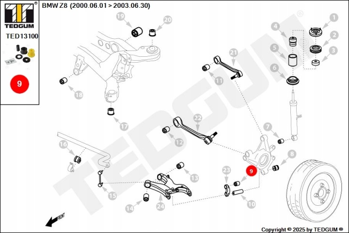POLIURETANOWA MANCHON BRAS DE SUSPENSION ARRIÈRE PIONOWEGO SUPÉRIEURE BMW
