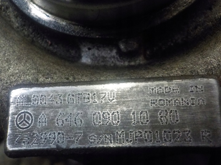 MERCEDES C W204 2.2 CDI 09R 136KM 646 TURBINE TURBOCOMPRESSEUR A6460901080