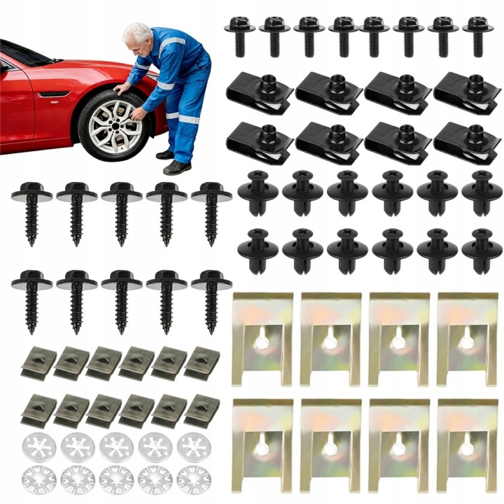 BOULONS VERS CARROSSERIE 80 PCS ALUMINIUM NOIR RÉPARATION BLACHARSKA