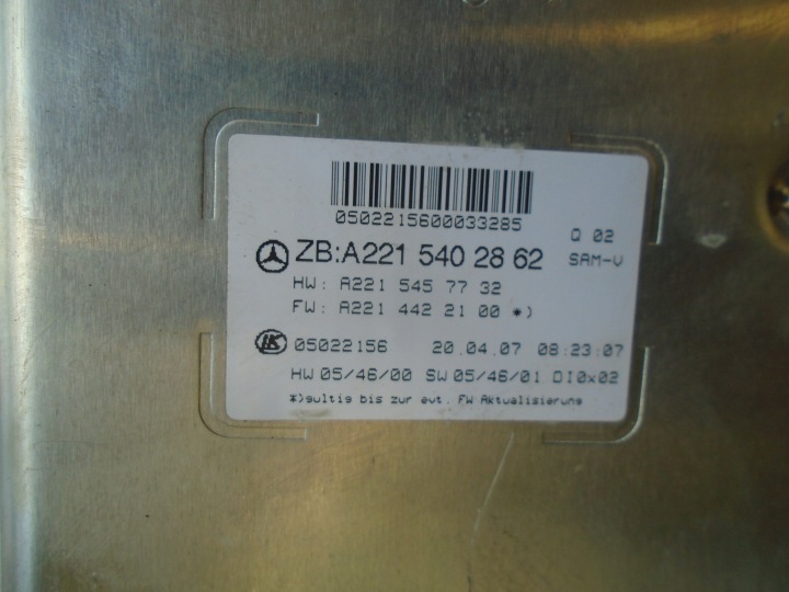MERCEDES W221 MODULE SAM BOÎTE FUSIBLES 3.0