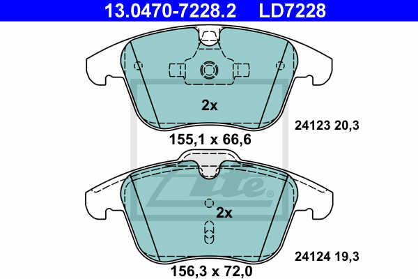 DISCOS ZAPATAS PARTE DELANTERA ATE LAND ROVER FREELANDER 2 